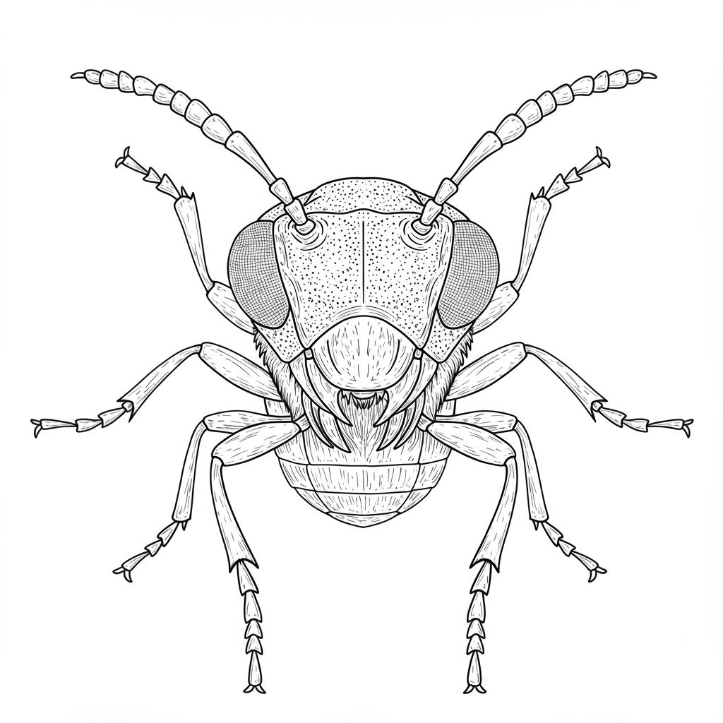 insect portrait coloring page