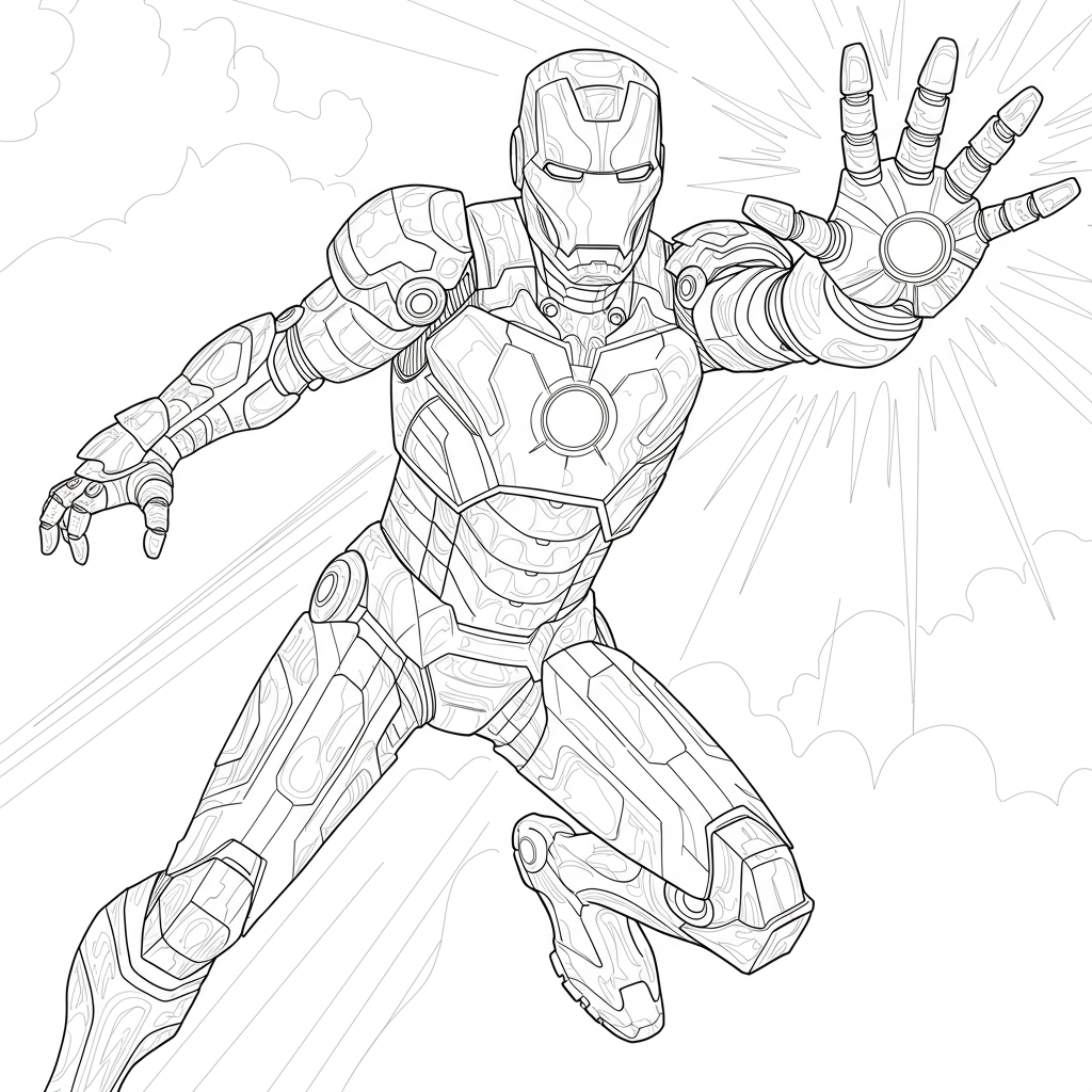 dibujo para colorear de iron man abstracto
