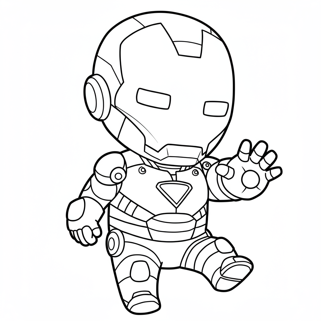 dibujo para colorear de iron man bebé