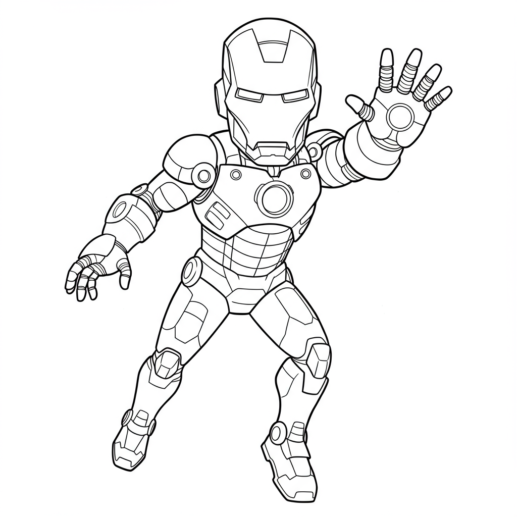 dibujo para colorear de iron man de caricatura