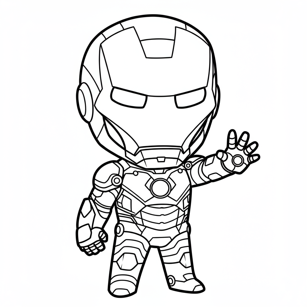 dibujo para colorear de iron man lindo