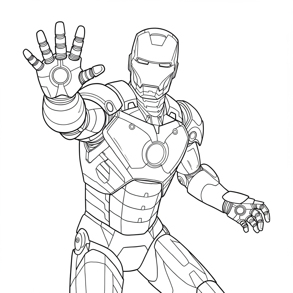 dibujo para colorear de iron man fácil