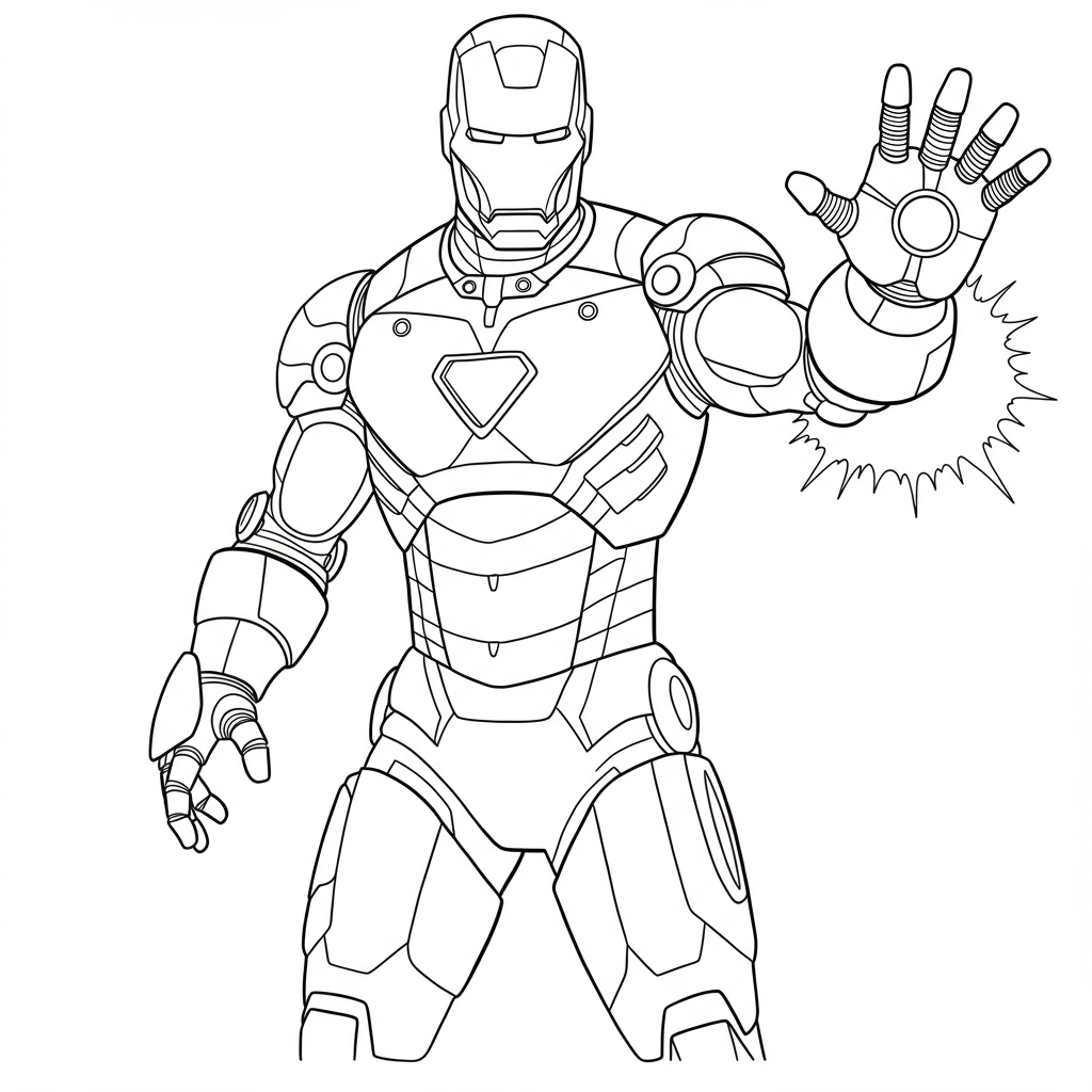 dibujo para colorear de iron man educativo