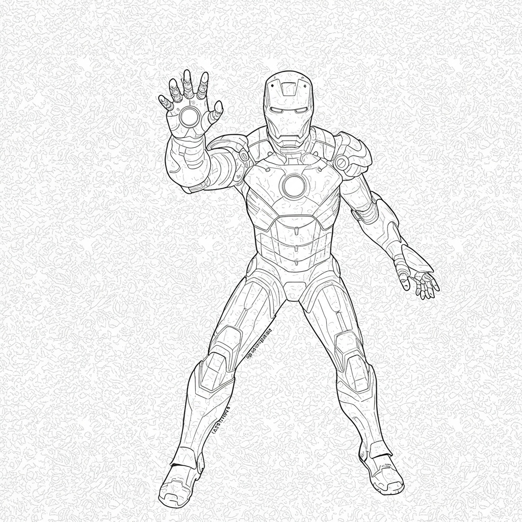 dibujo para colorear de iron man con patrones