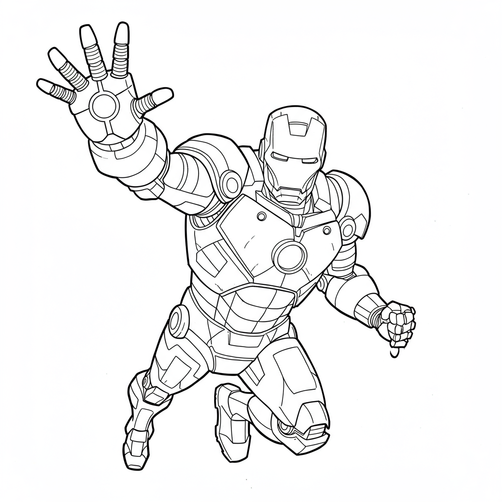 dibujo para colorear de iron man simple