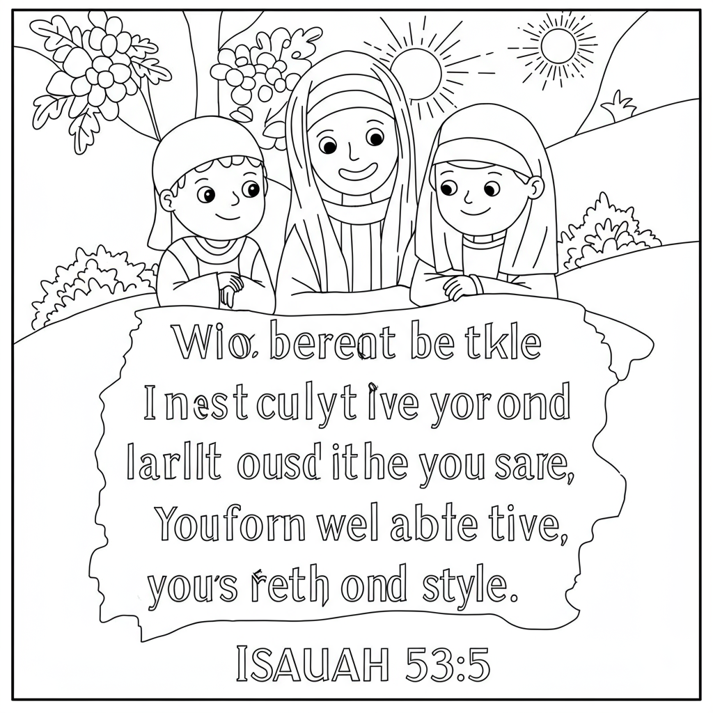 isaiah 53:5 disegni da colorare educativi