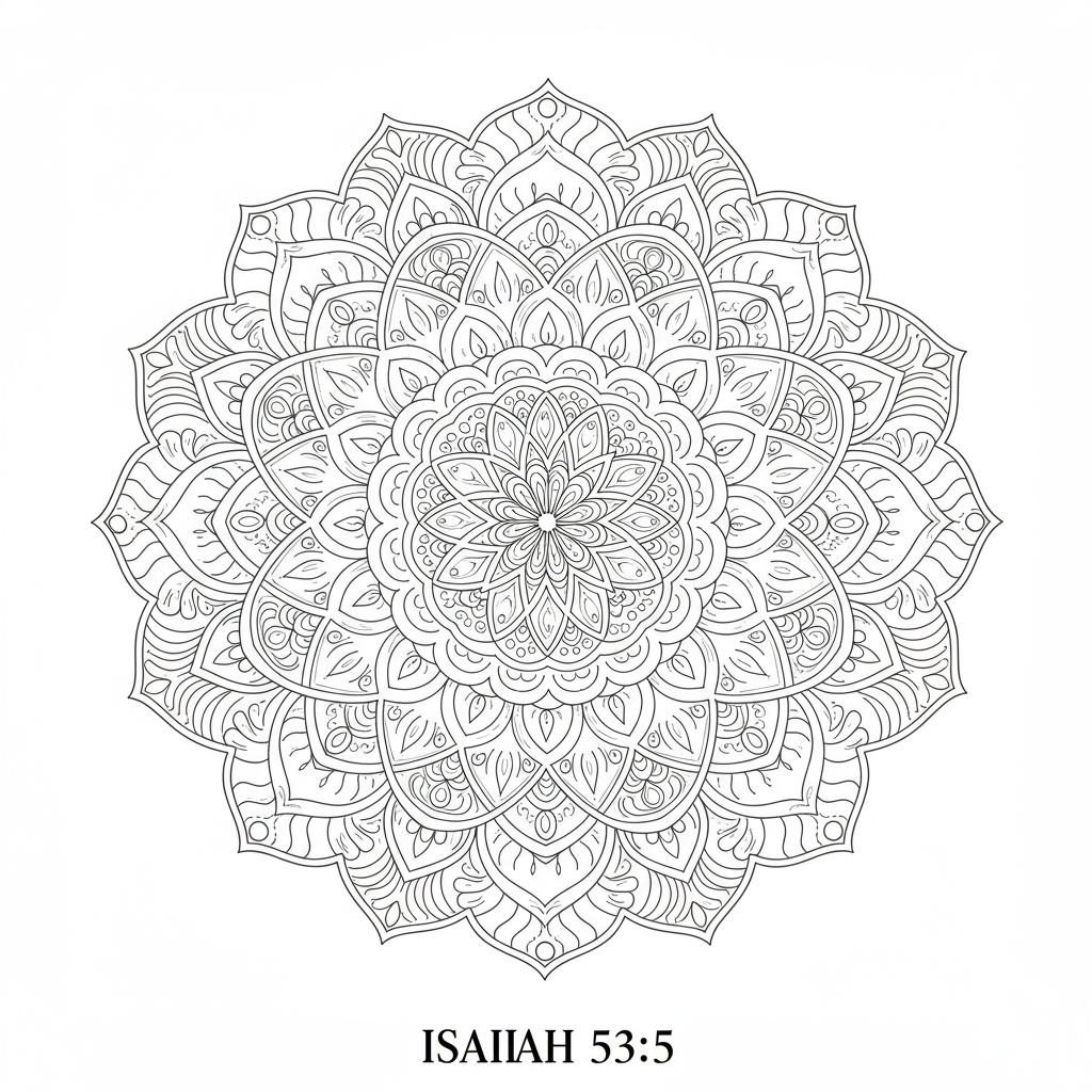 isaiah 53:5 disegni da colorare mandala