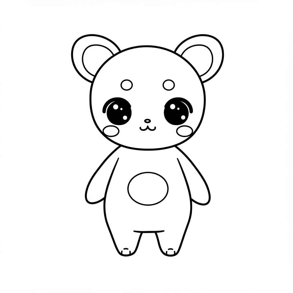 kawaii çizgi film boyama sayfası