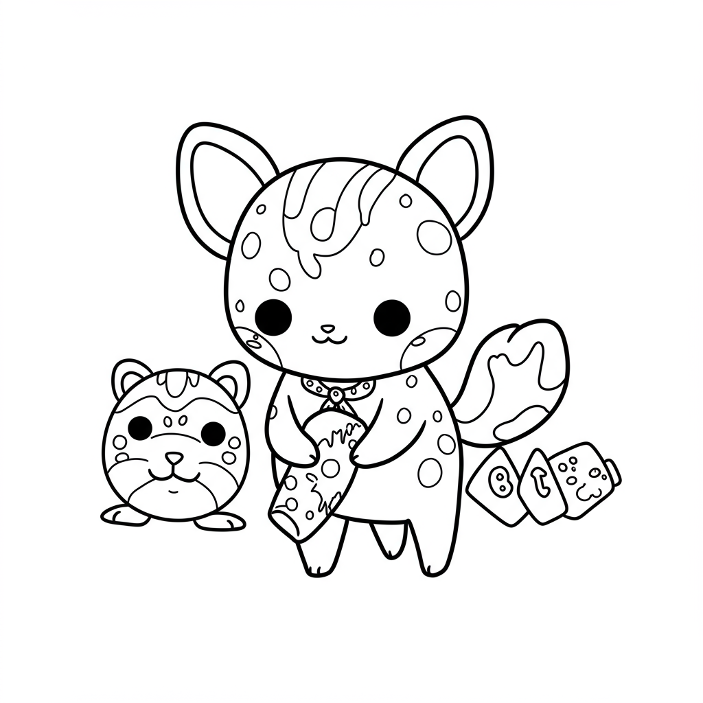 kawaii eğitici boyama sayfası
