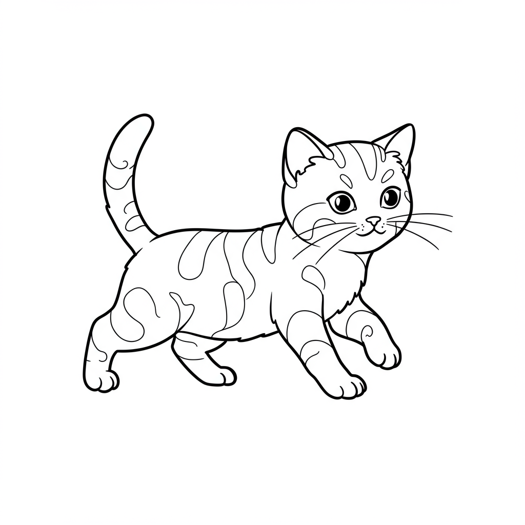 kitten abstract coloring page