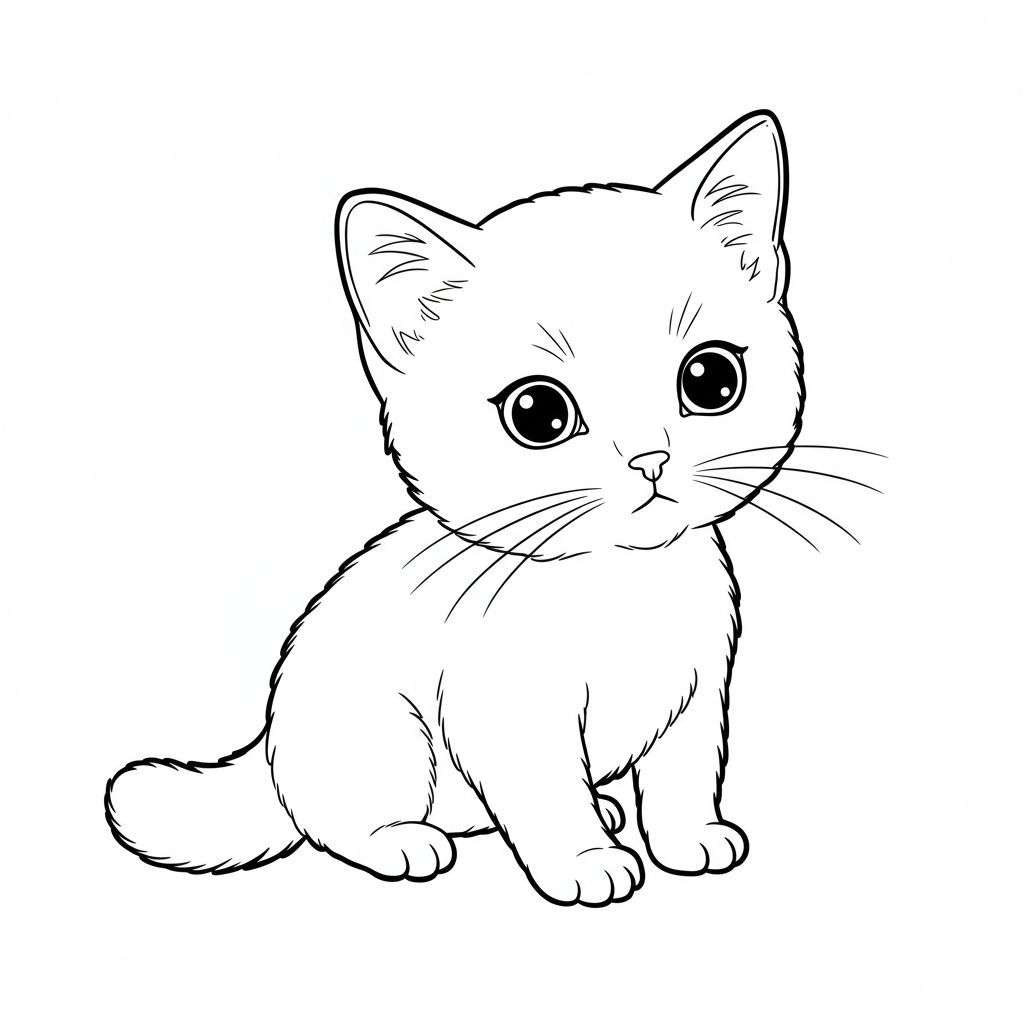kitten baby coloring page