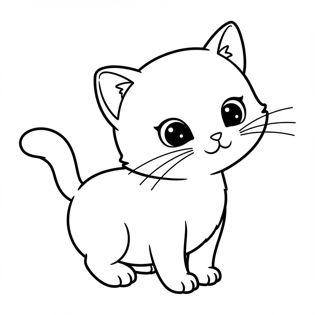 kitten cartoon coloring page