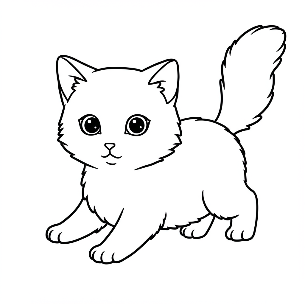 kedi yavrusu sevimli boyama sayfası