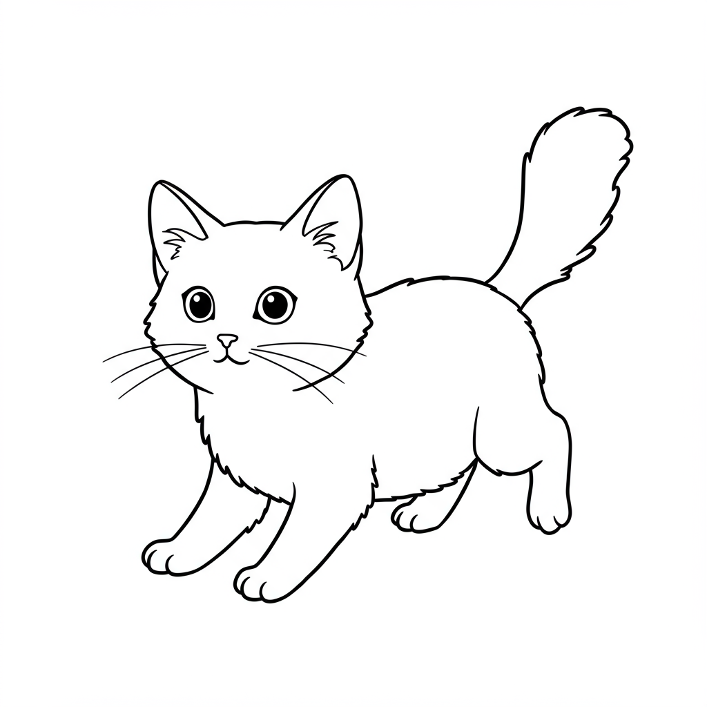 kitten cute coloring page