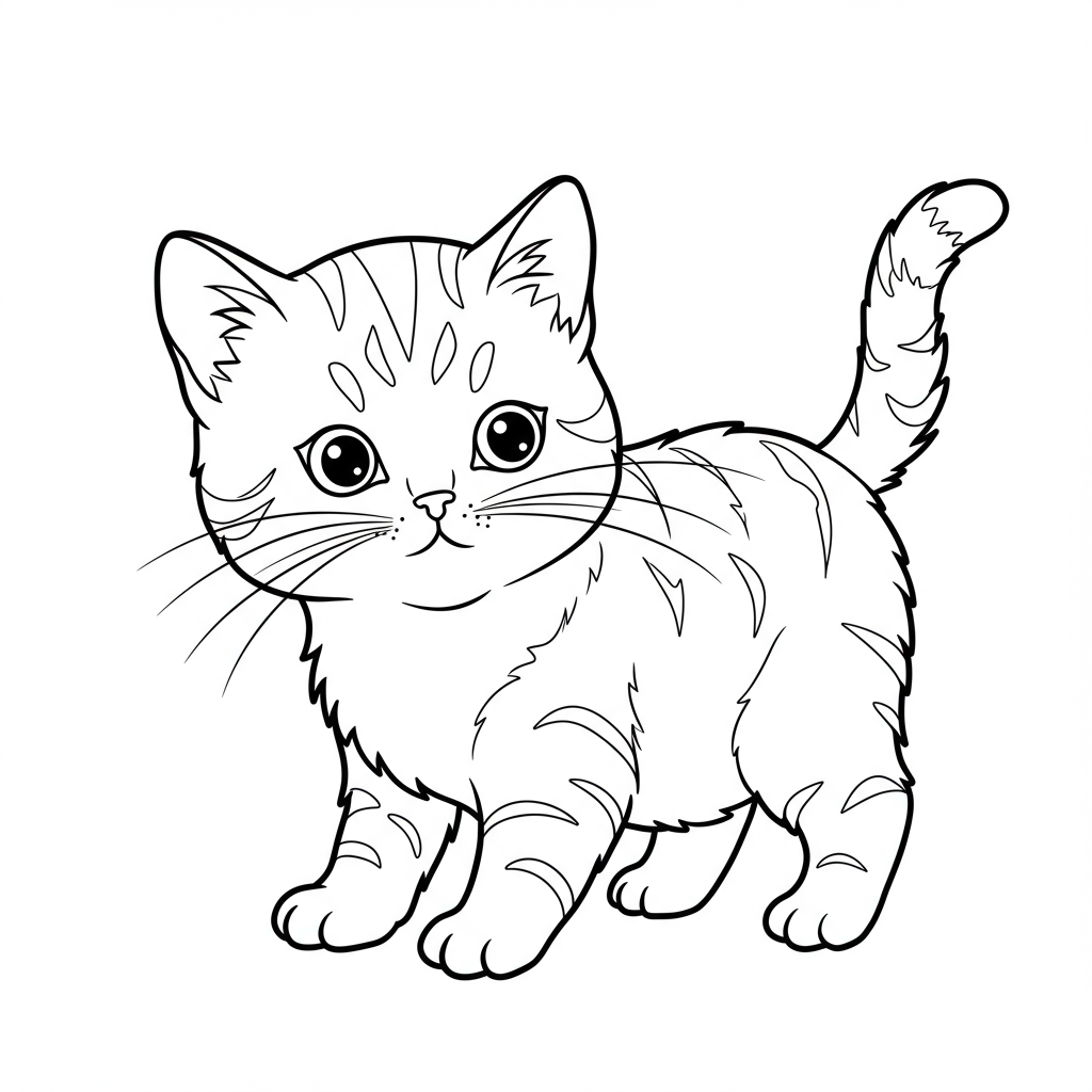 kitten decorative coloring page