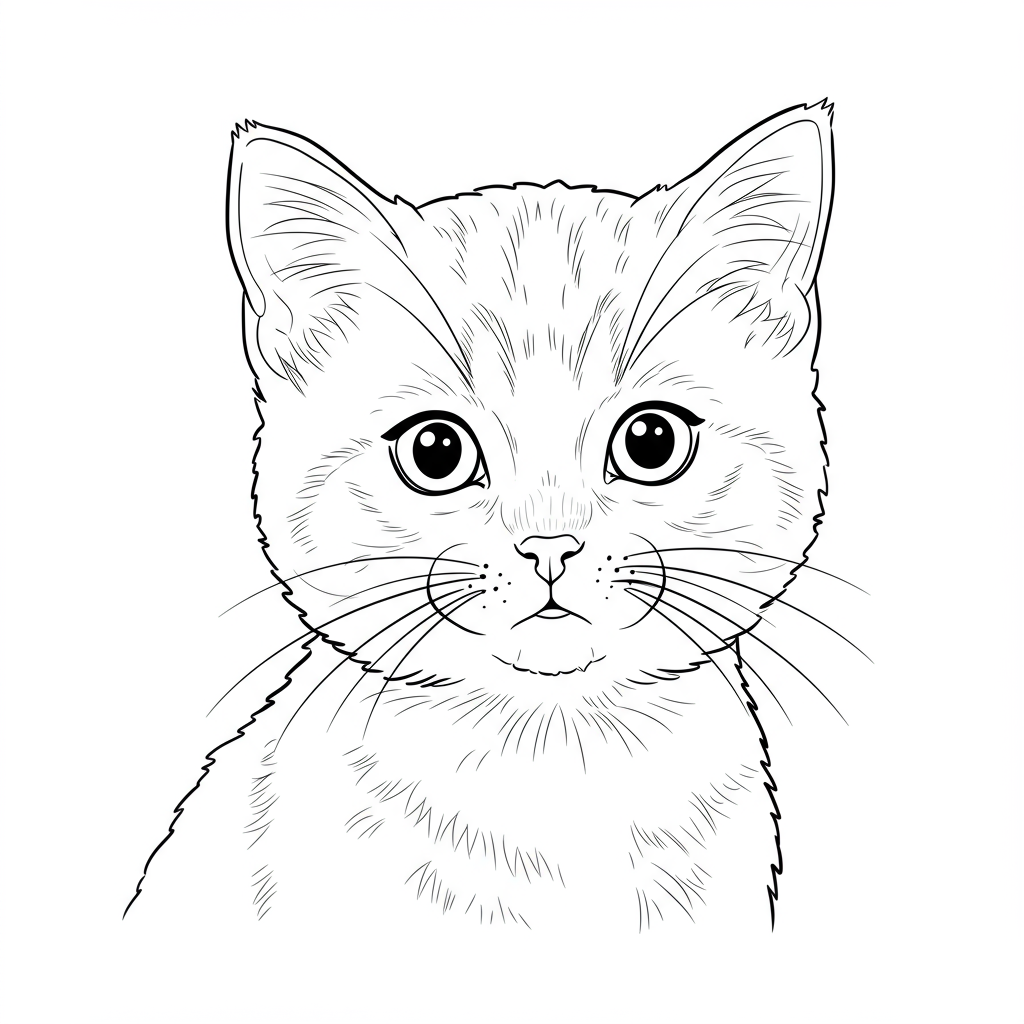 kitten portrait coloring page