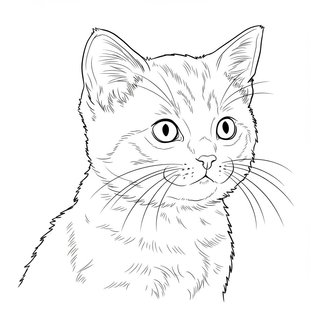 kedi yavrusu portre boyama sayfası