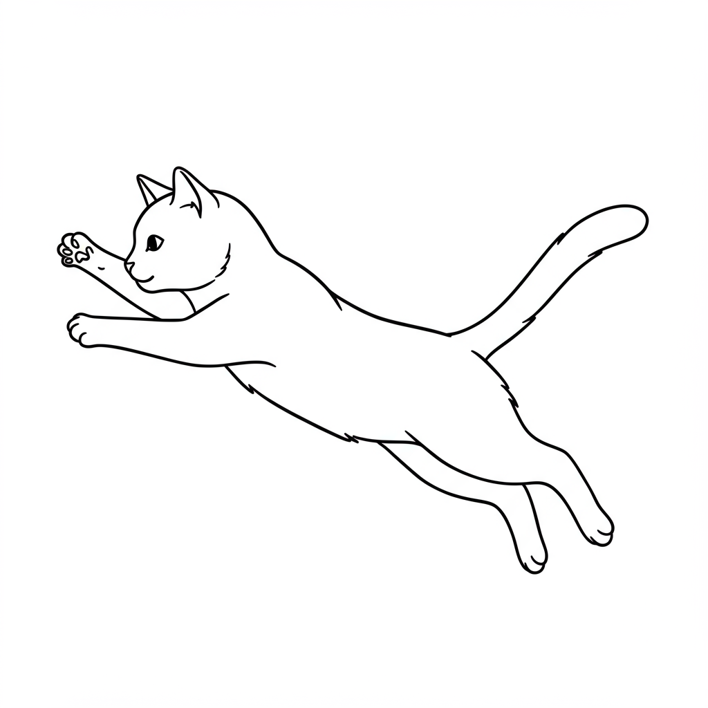kitty action coloring page