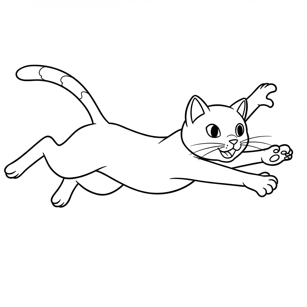 kitty action coloring page