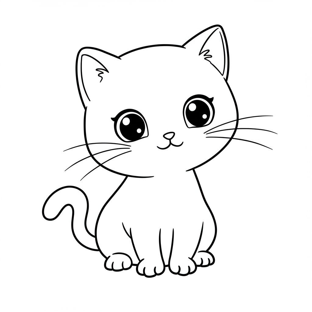 kitty cartoon coloring page