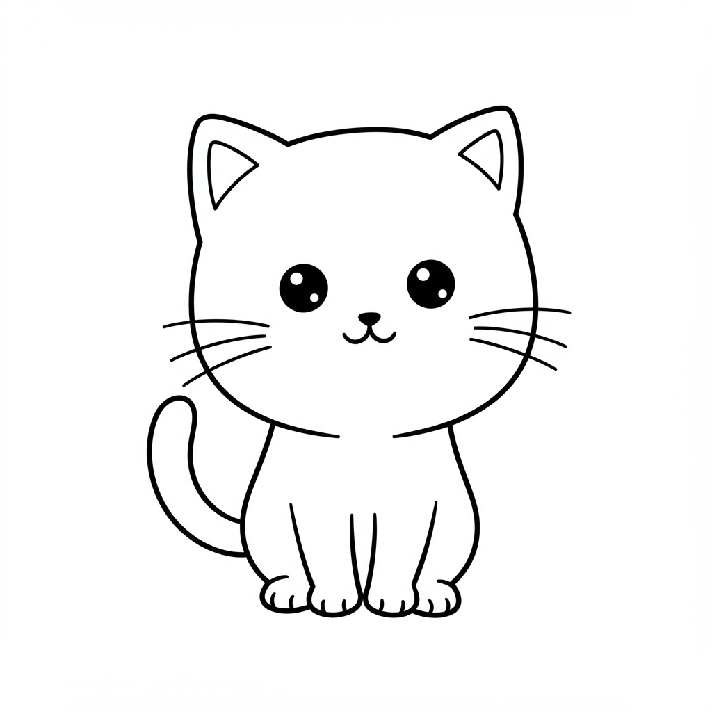 kitty cute coloring page