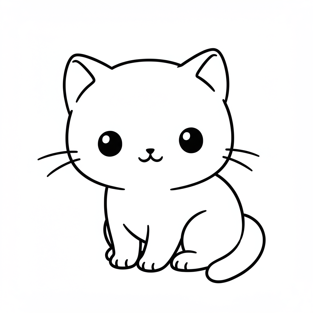 kitty cute coloring page