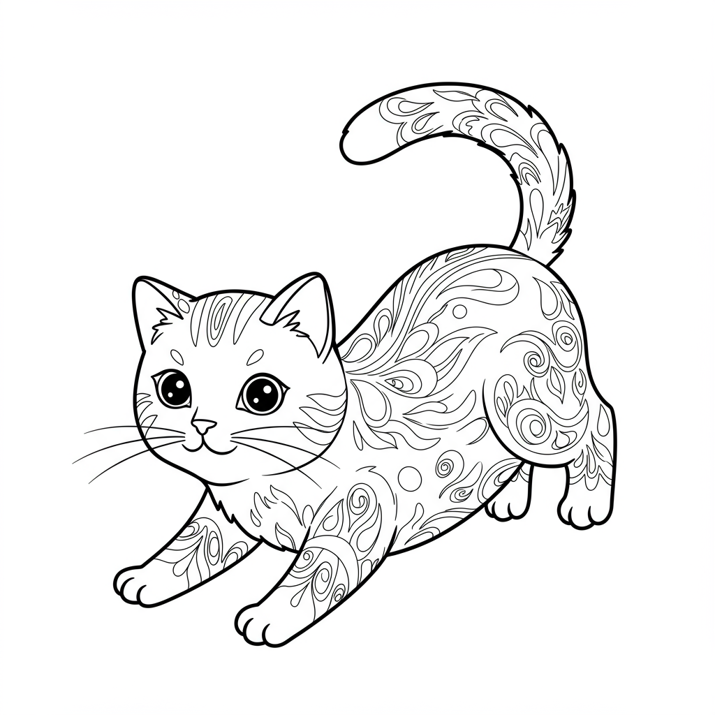 kitty decorative coloring page
