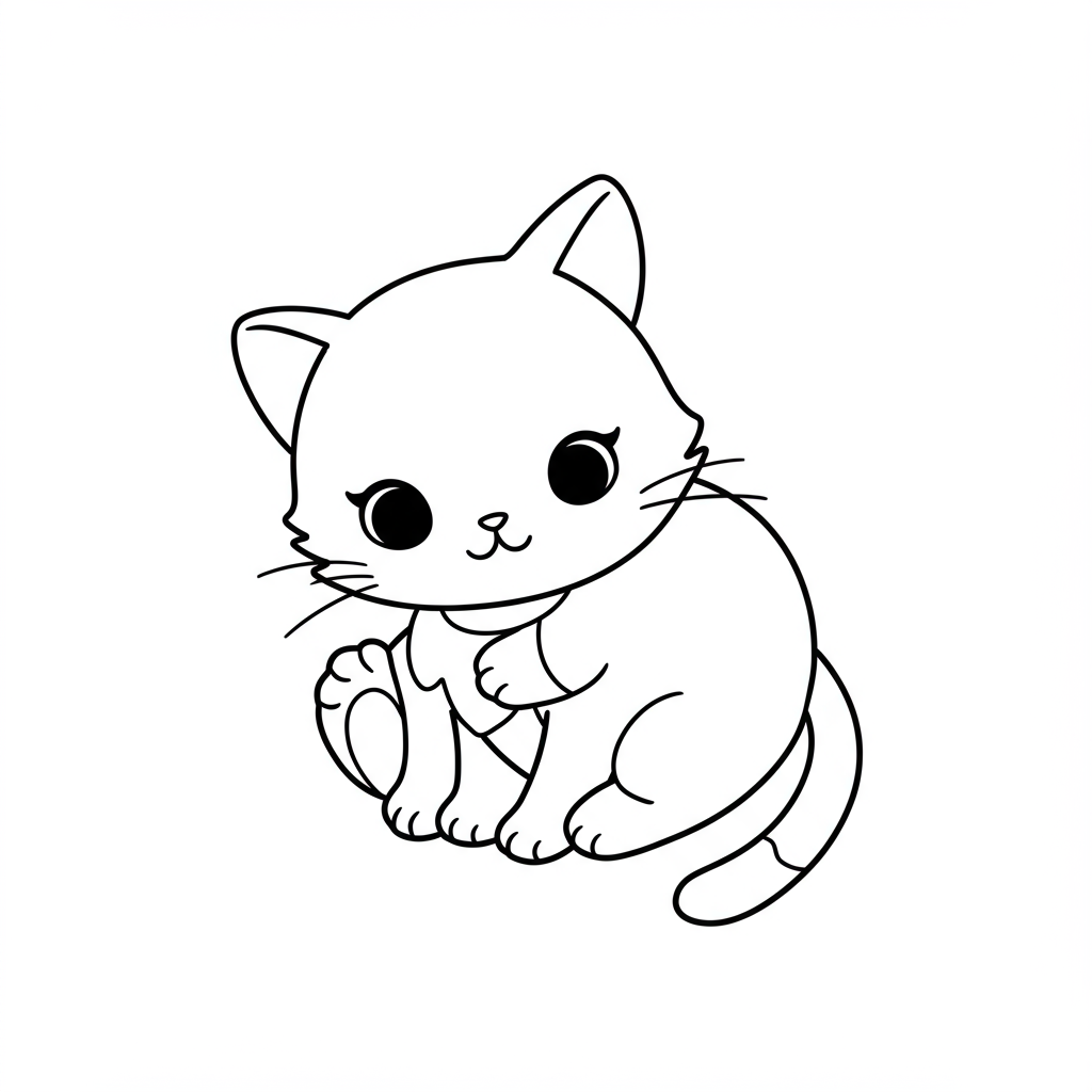 kitty easy coloring page