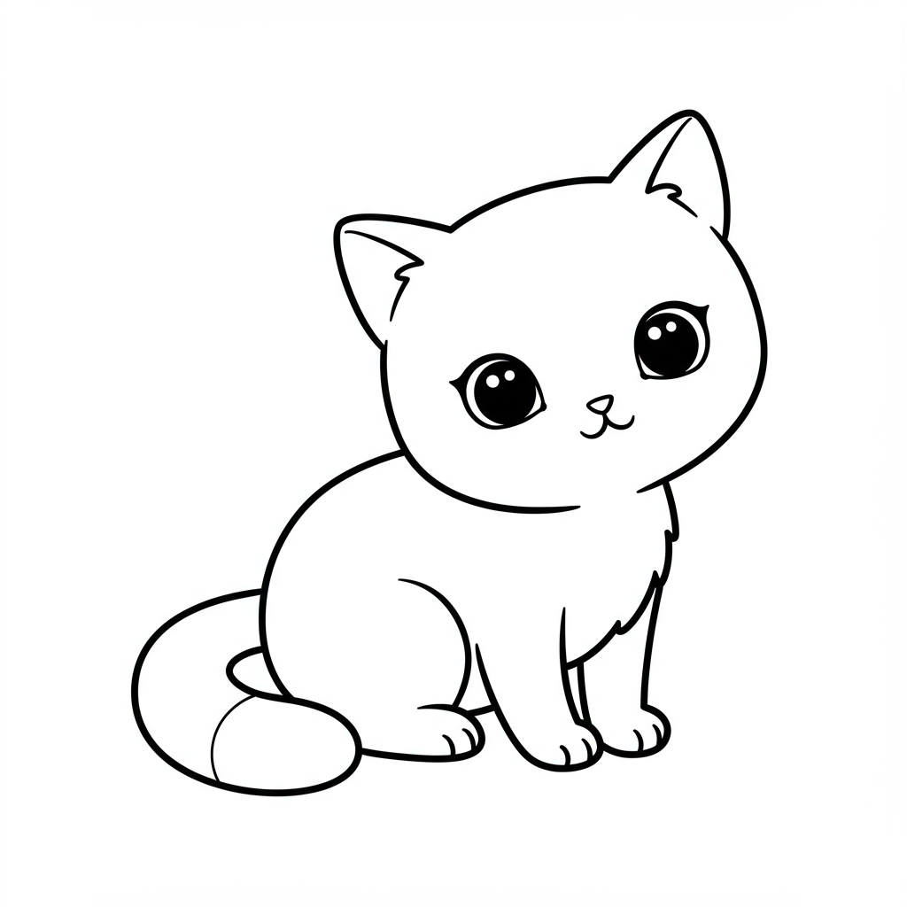 kitty easy coloring page