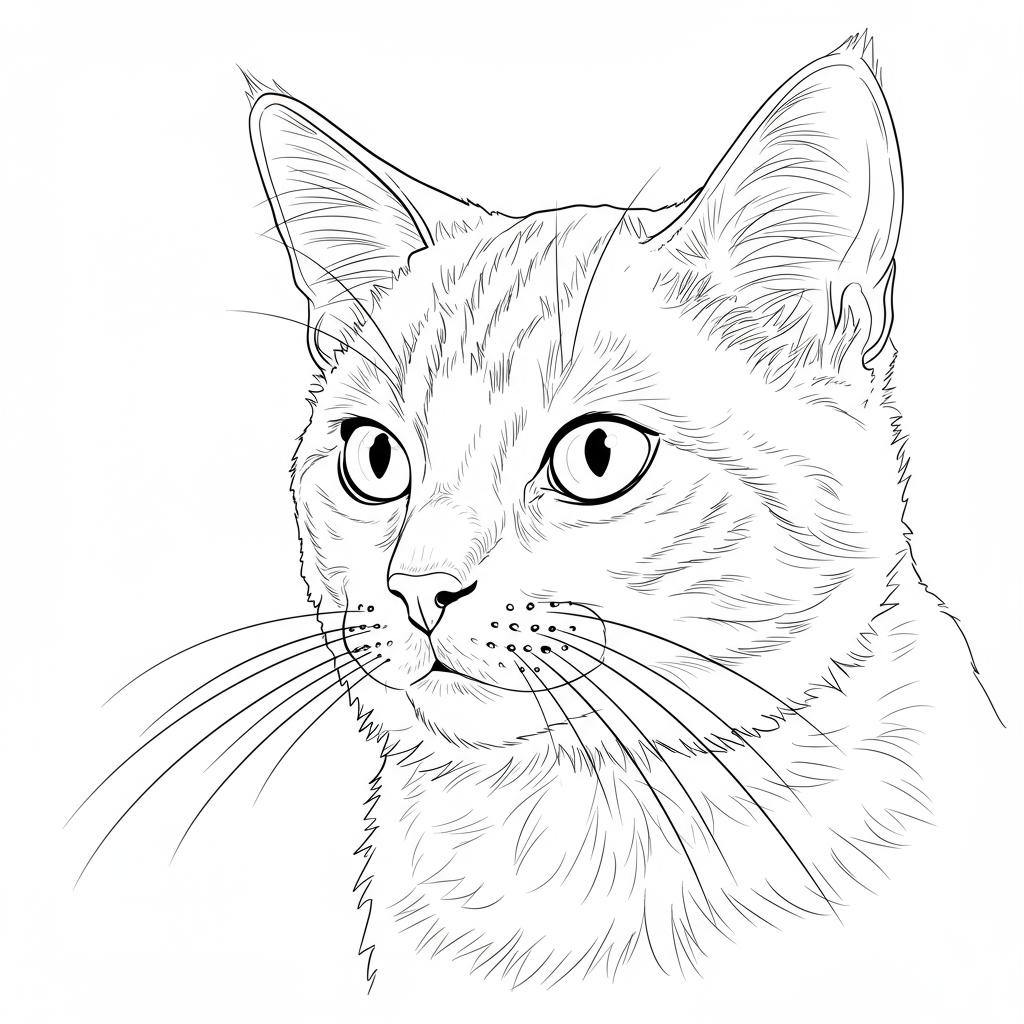 kitty portrait coloring page