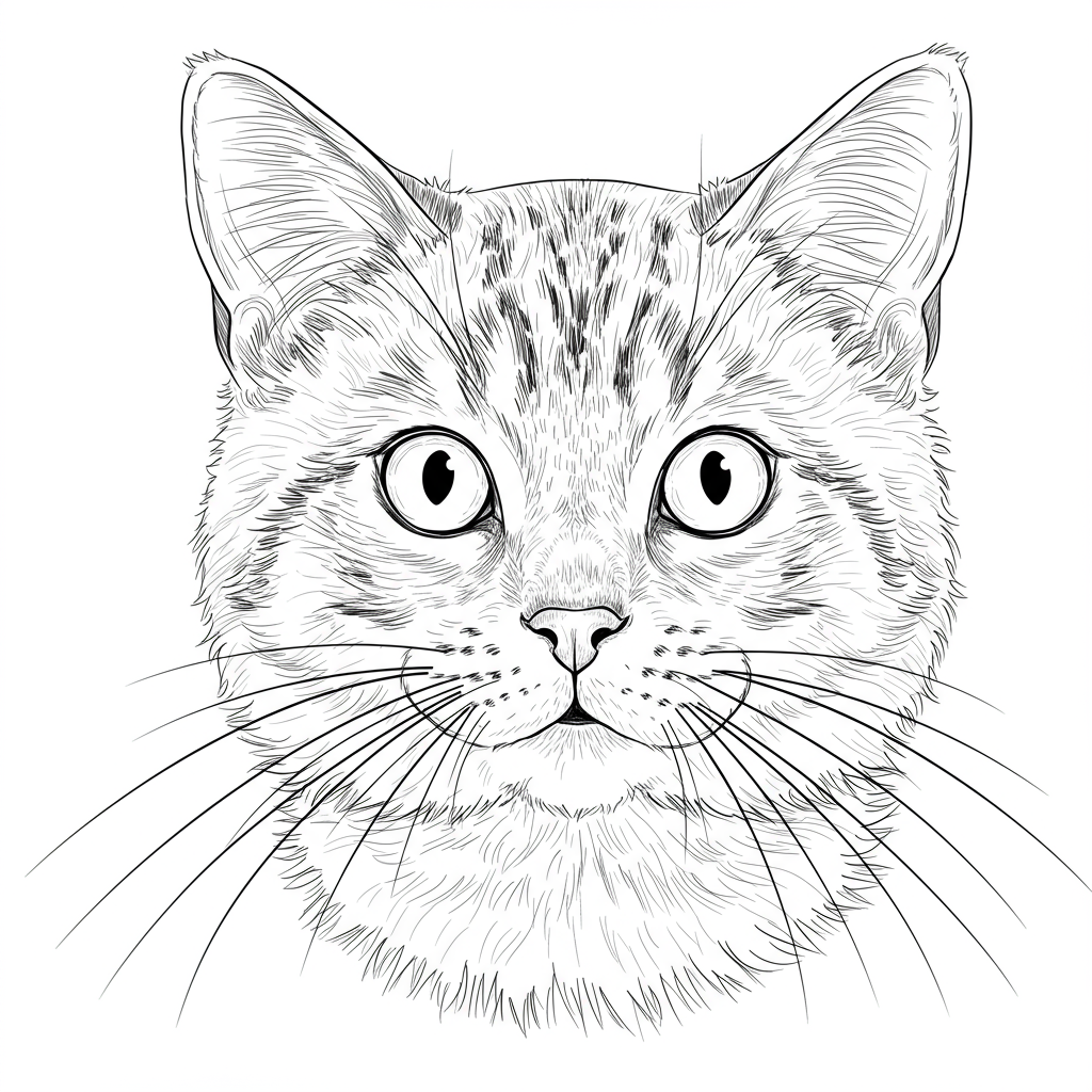 kitty portrait coloring page