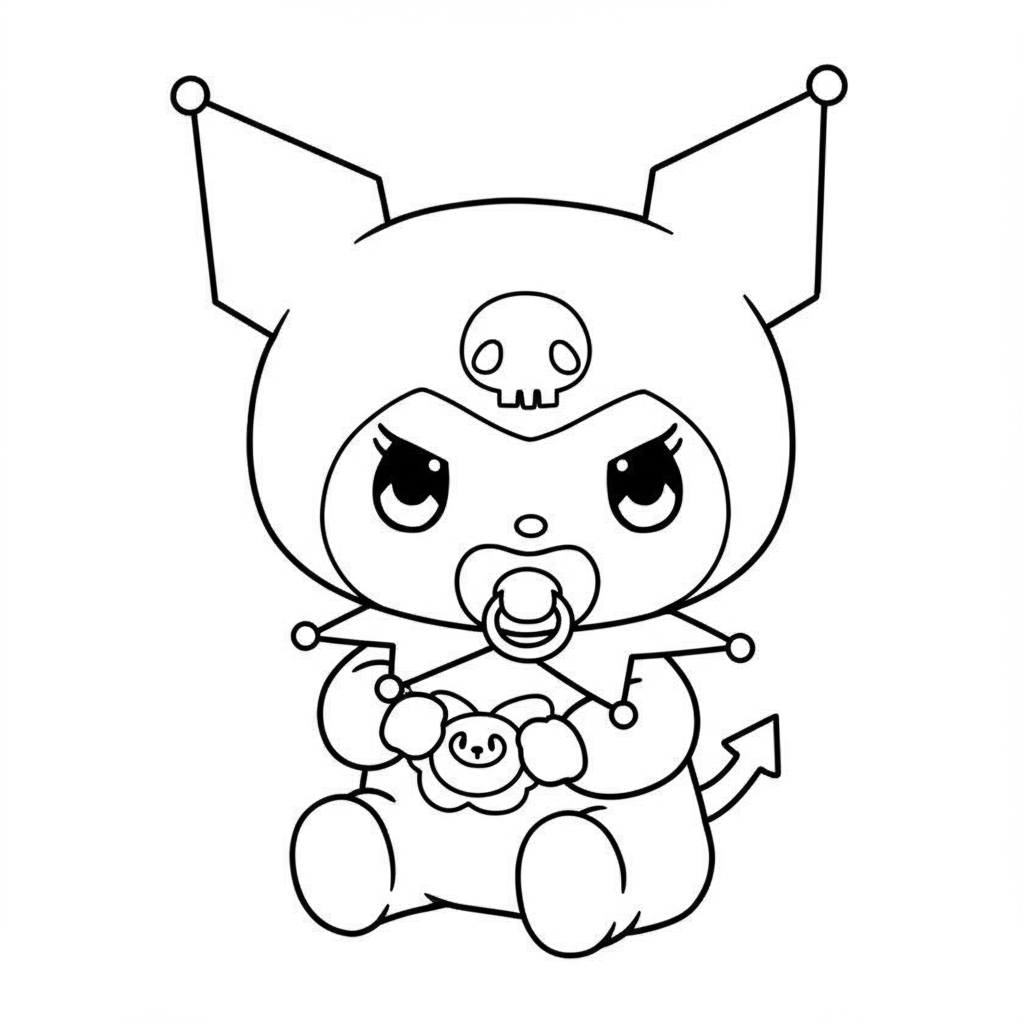 kuromi baby coloring page