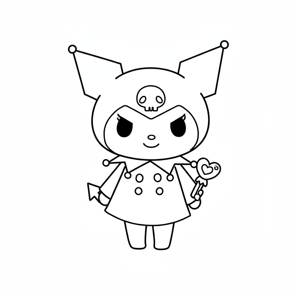 kuromi cartoon coloring page