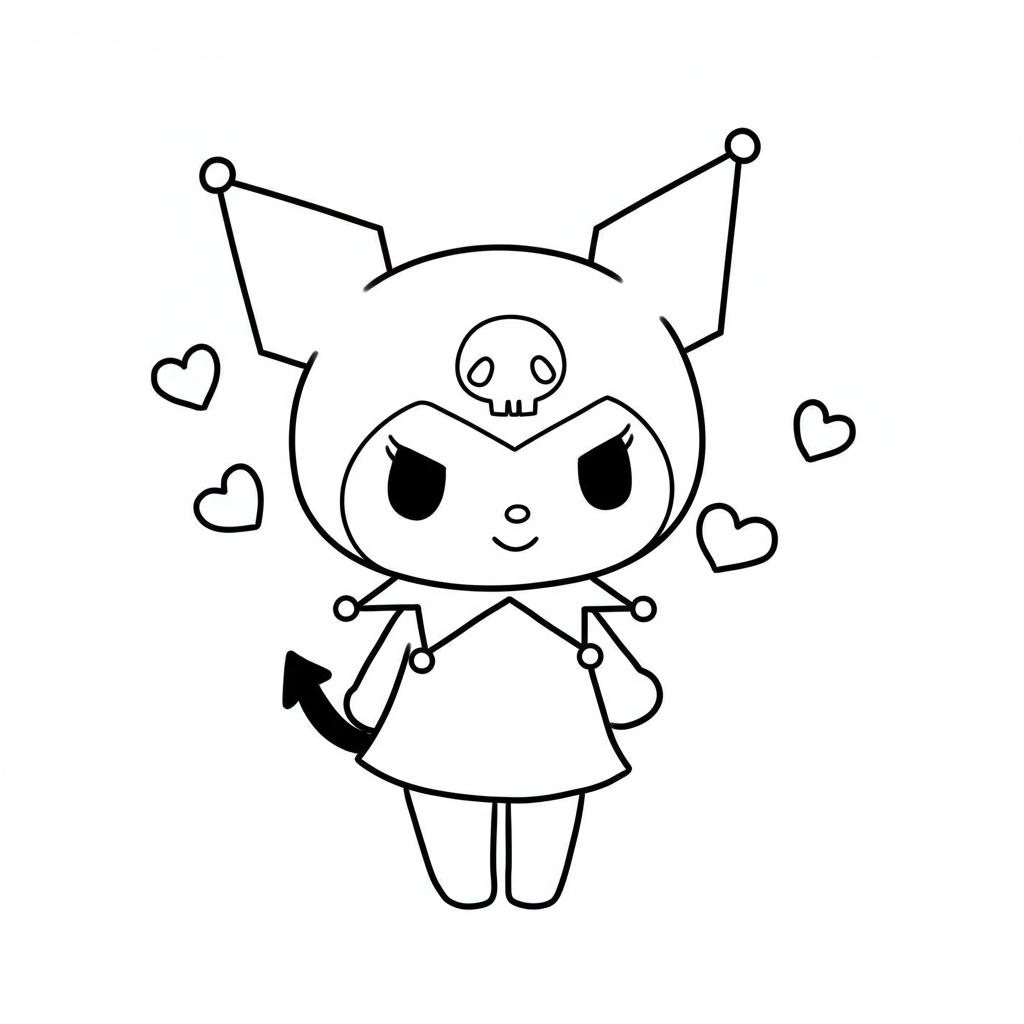 kuromi cute coloring page