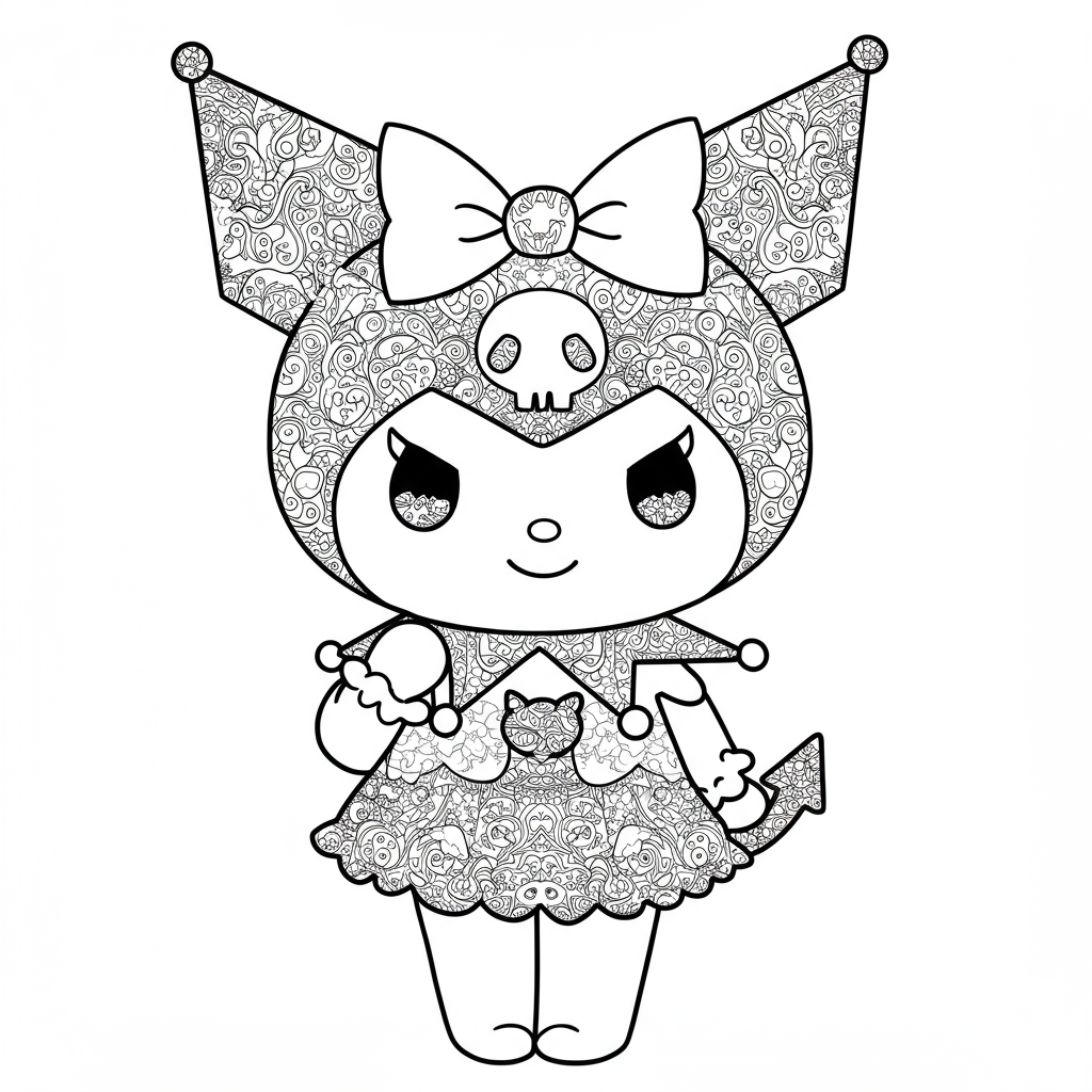 kuromi detailed coloring page