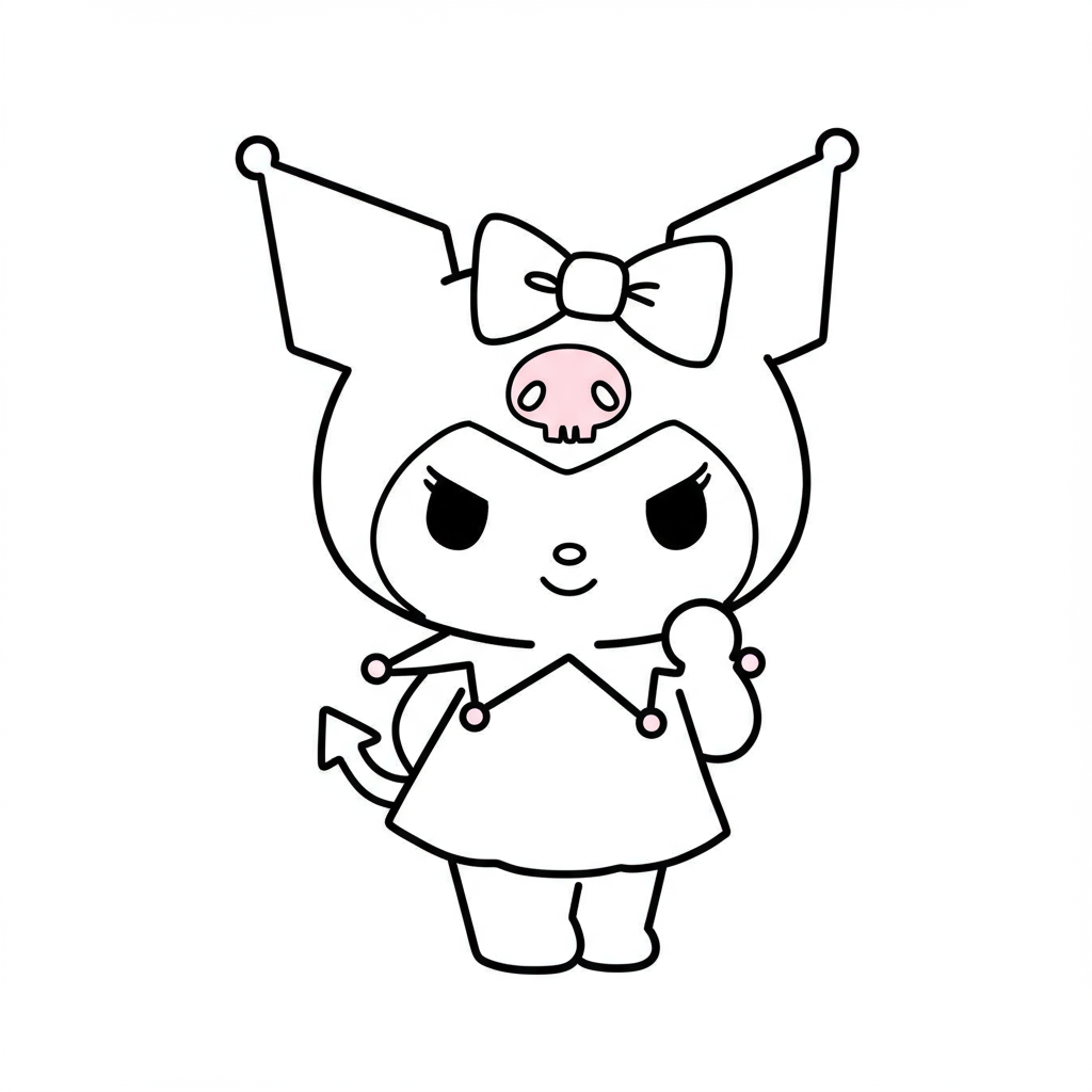 kuromi easy coloring page