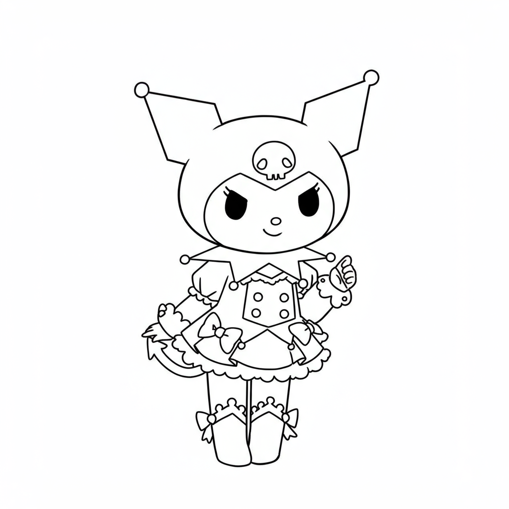 kuromi educational coloring page