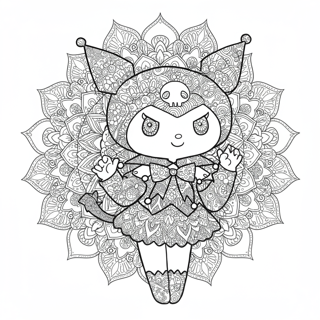 kuromi mandala coloring page