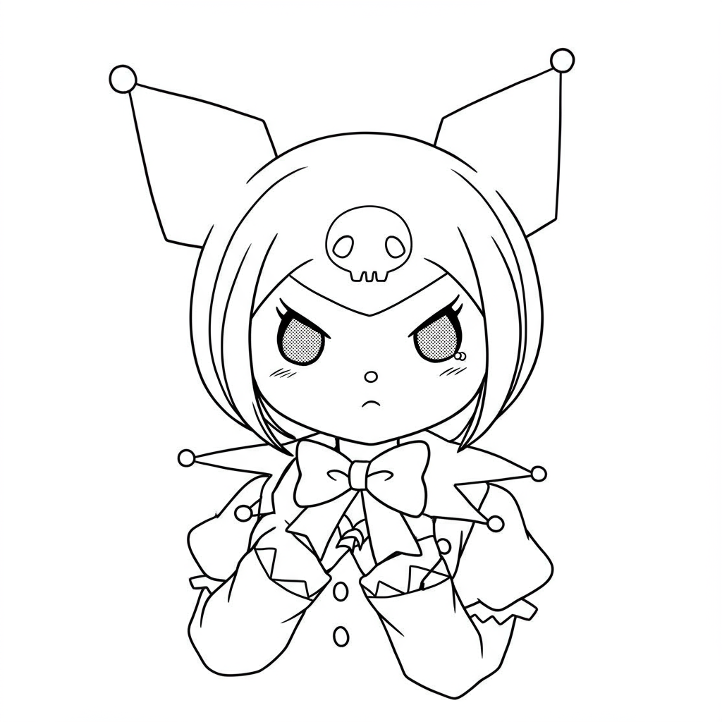 kuromi portrait coloring page