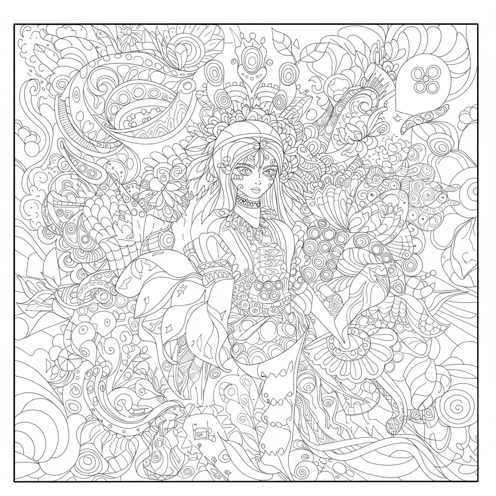 labubu  website abstract coloring page