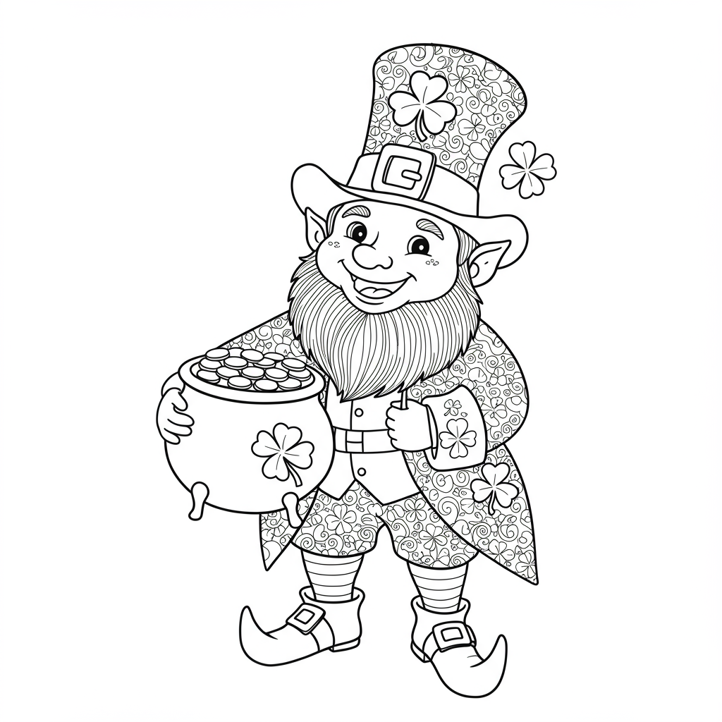 leprechaun disegni da colorare decorativo