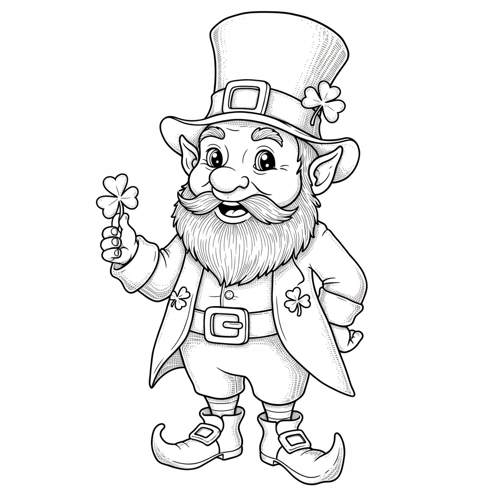 leprechaun disegni da colorare dettagliato