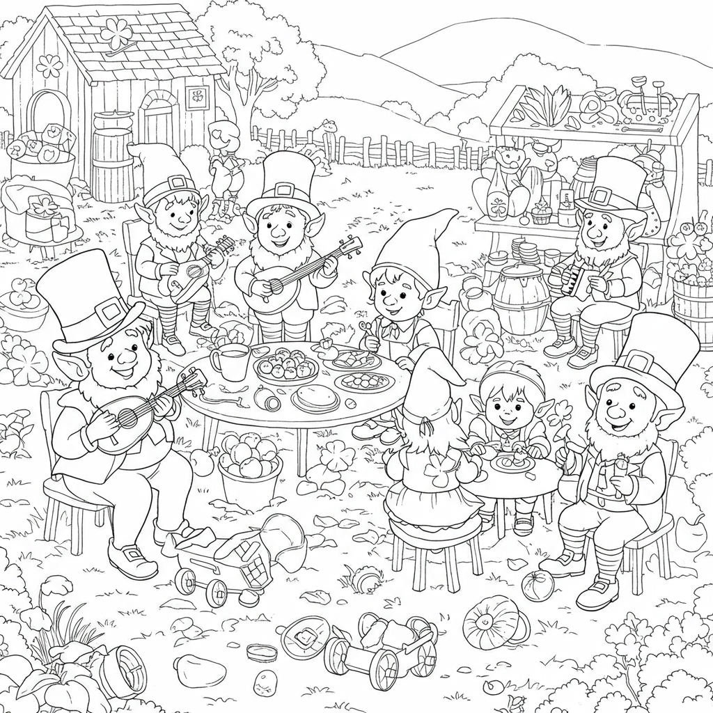leprechaun disegni da colorare famiglia