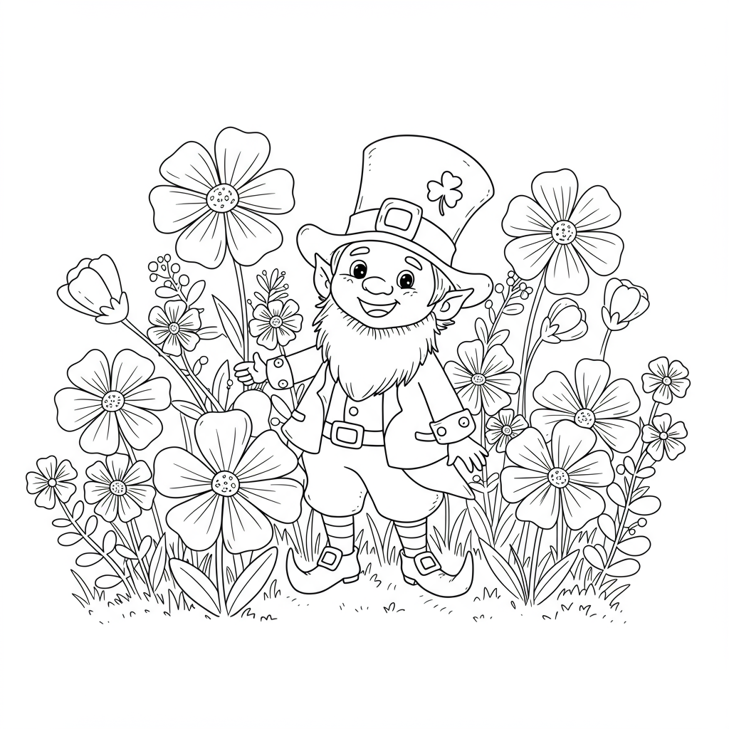 leprechaun disegni da colorare fiori