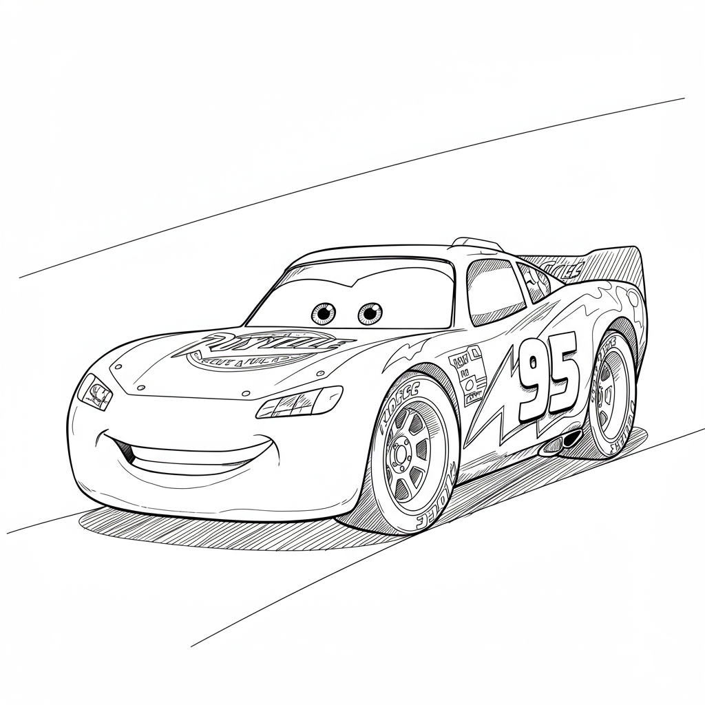 lightning mcqueen soyut boyama sayfası