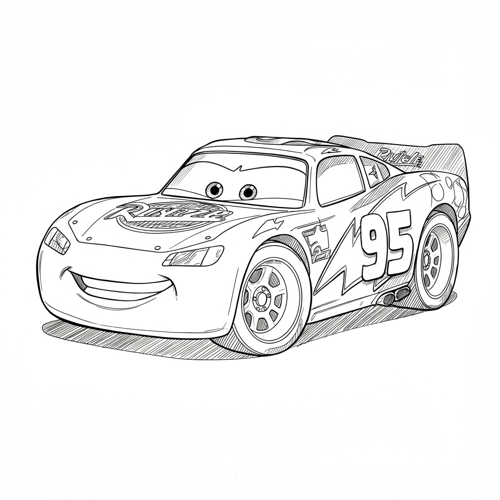 disegni da colorare di Saetta McQueen astratto