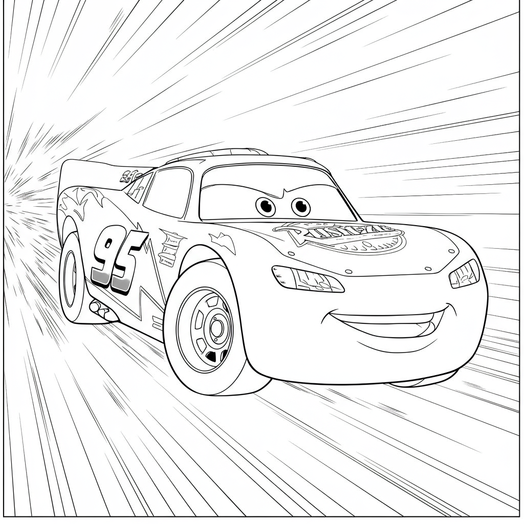 disegni da colorare di Saetta McQueen azione