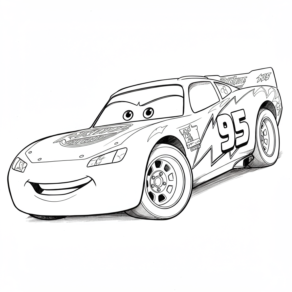 lightning mcqueen aksiyon boyama sayfası