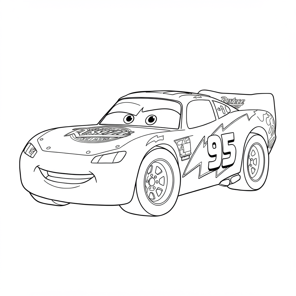 disegni da colorare di Saetta McQueen cartone animato