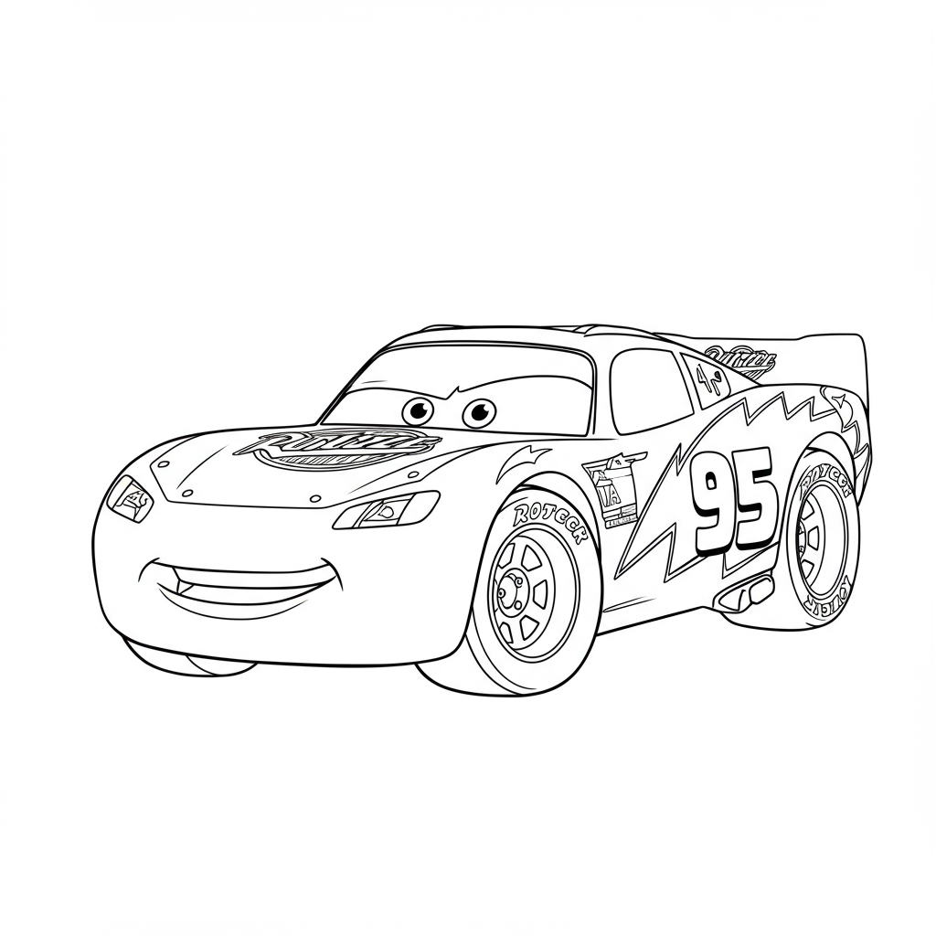lightning mcqueen çizgi film boyama sayfası